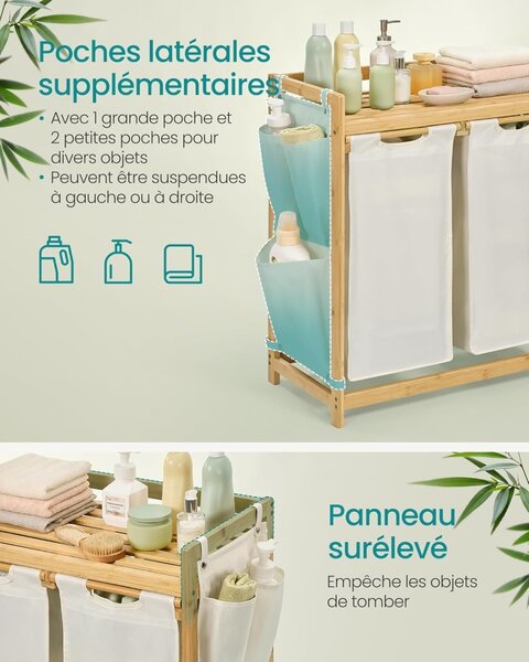 Cos de rufe Crem Songmics 67.3x33x78 cm