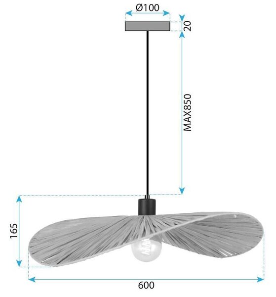Lampă suspendată APP1826-1CP NATURE BLACK