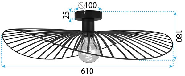 Lampă suspendată APP1843-1C BLACK