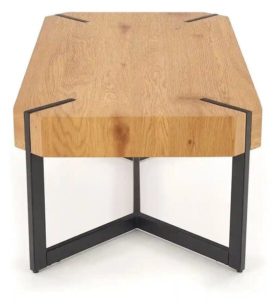 Masuta de cafea dreptughiulara LAVIDA, stejar auriu/negru, 110x60x43 c