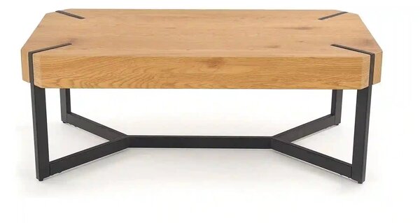 Masuta de cafea dreptughiulara LAVIDA, stejar auriu/negru, 110x60x43 c