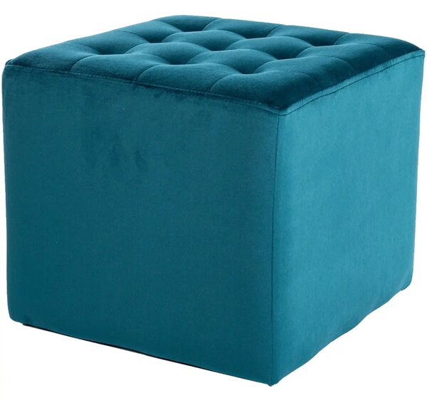 Taburet LORI stofa catifelata turcoaz - Bluvel 85, 39x39x34 cm