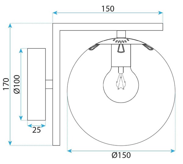 Lampa de perete G102-1W Gold