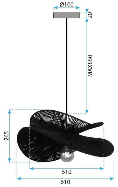Lampă suspendată APP1833-1CP BLACK