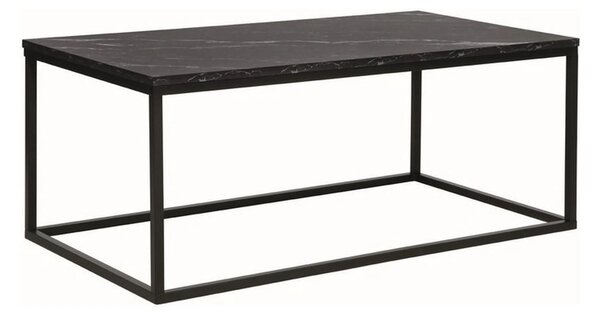 Masuta ROSSI A, negru cu efect de marmura/negru, PAL melaminat/metal