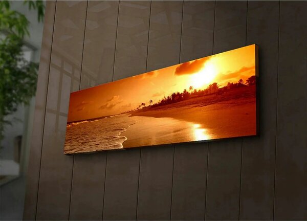 Tablou 3090IACT-38, galben, panza, cu iluminare LED, 90x30 cm
