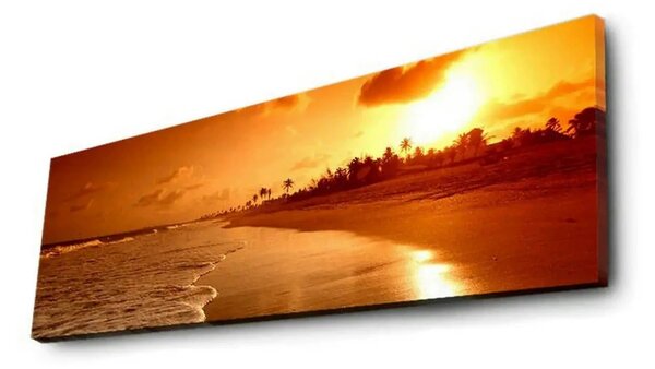 Tablou 3090IACT-38, galben, panza, cu iluminare LED, 90x30 cm