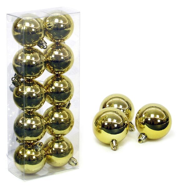 Set 10 globuri aurii de Crăciun Navidad Casa Selección, ø 5 cm