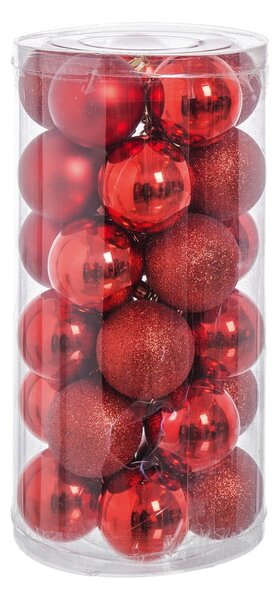 Globuri roșii de Crăciun în set de 30 bucăți Balladas Casa Selección, ø 6 cm