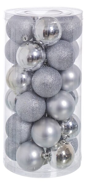 Globuri argintii de Crăciun în set de 30 bucăți Balladas Casa Selección, ø 6 cm
