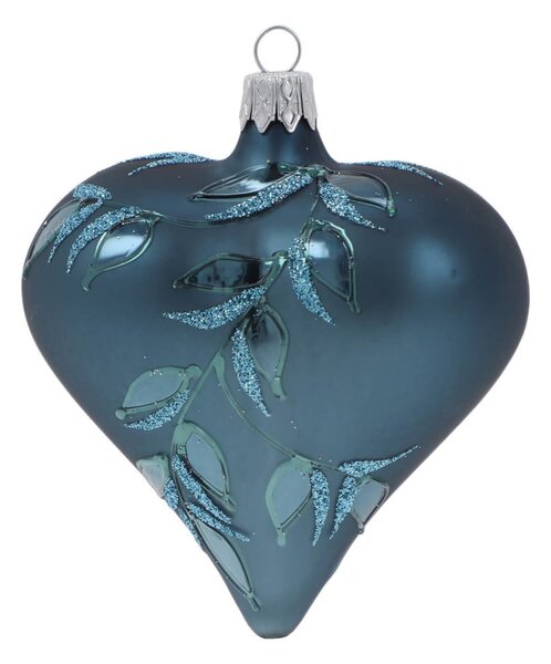 Set 3 decorațiuni de Crăciun din sticlă Ego Dekor Heart, albastru