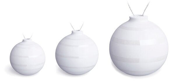 Set 3 globuri din ceramică pentru bradul de Crăciun Kähler Design Omaggio, alb