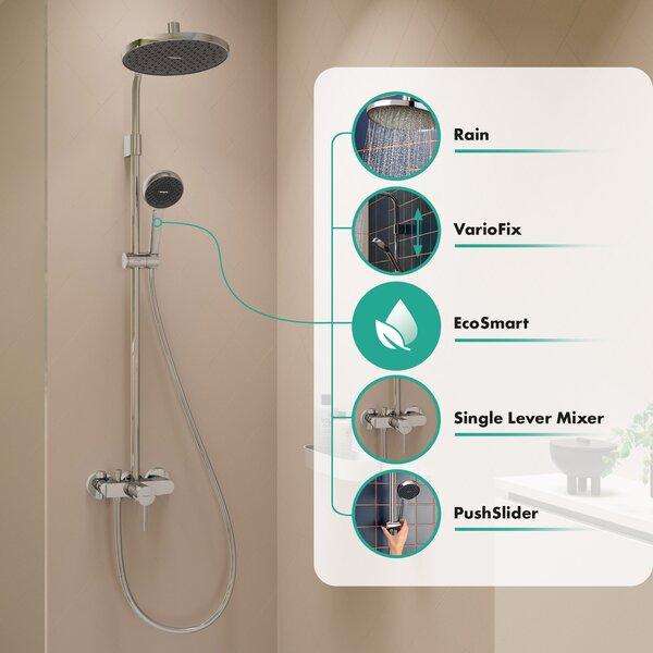 Hansgrohe Activera S set de duș perete cu duș de ploaie crom 28875000