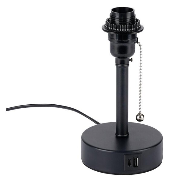 Lampă de masă Brilagi TABLON cu port USB, 1xE27/25W/230V, neagră