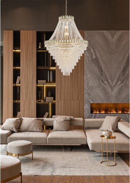Searchlight 1711-102SB - Candelabru cu lanț LOUIS PHILLIPE, 28 x E14, 60W, 230V