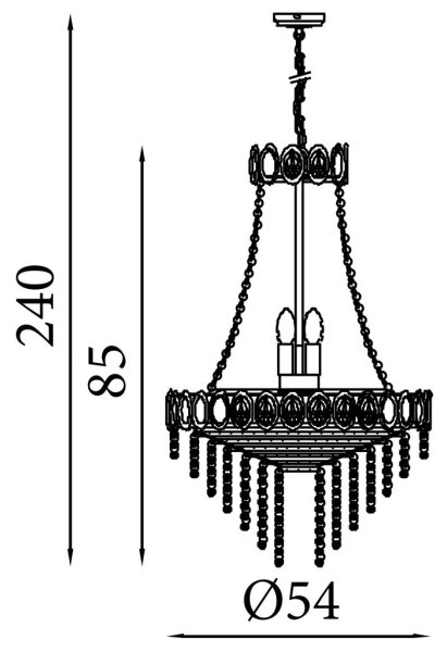 Searchlight 1711-11SB - Lustră cu lanț LOUIS PHILLIPE 8xE14/60W/230V