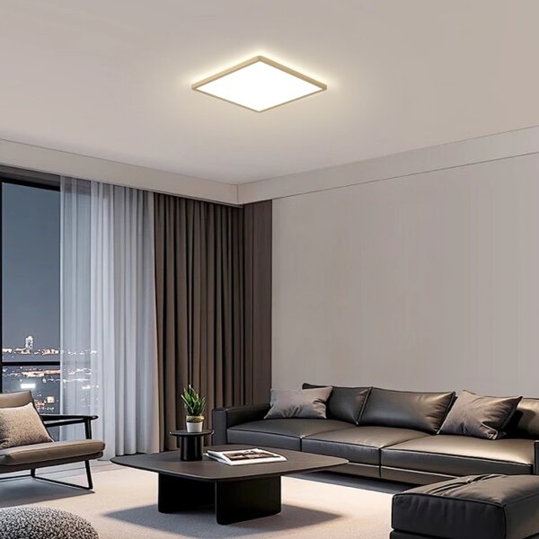 Brilagi - Corp de iluminat LED pentru baie ULTRA SLIM, 24 W, 230 V, 42 x 42 cm, auriu, IP54