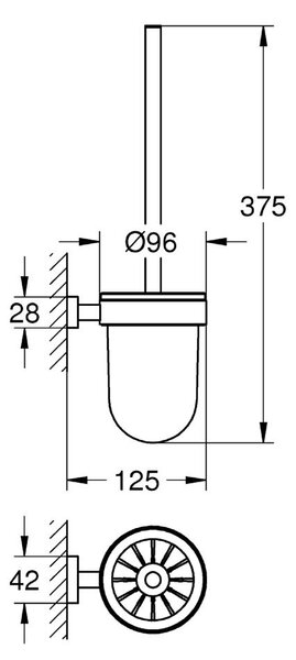 Grohe Essentials perie de toaletă înșurubat StarLight Chrome 40513001