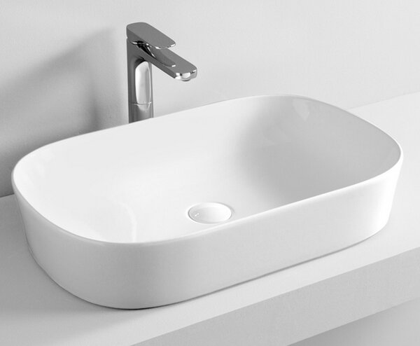 Art Ceram Ghost lavoar 65x41.5 cm ovale de blat alb luciu GHL00201;00
