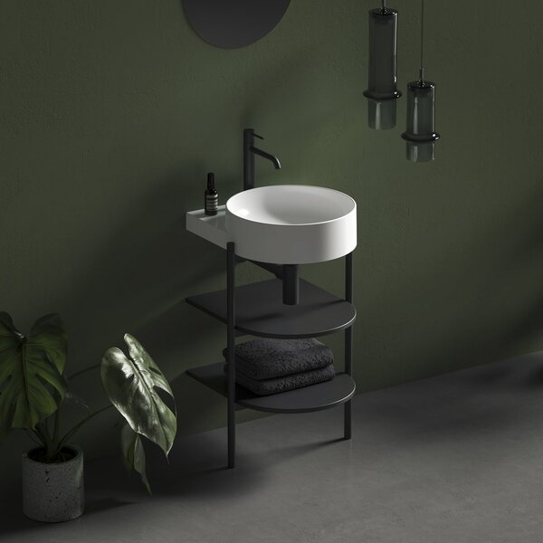 Ravak Yard lavoar 50x40.5 cm rotund clasică-mobilier alb luciu XJX01240002