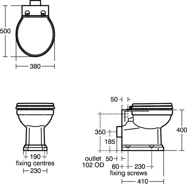 Ideal Standard Waverley vas wc stativă alb U471201