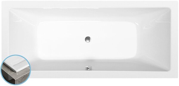 Polysan Krysta cadă dreptunghiulară slim 180x70 cm alb 72906S