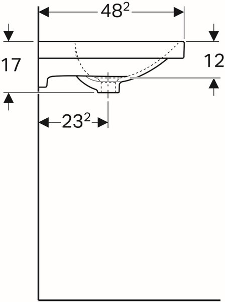Geberit Acanto lavoar 60x48.2 cm dreptunghiular clasică-mobilier alb luciu 500.620.01.2