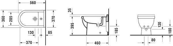 Duravit Starck 3 bideu stativ alb 2230100000