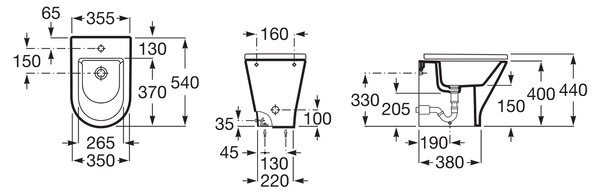 Roca Gap Round bideu stativ alb A3570N7S00