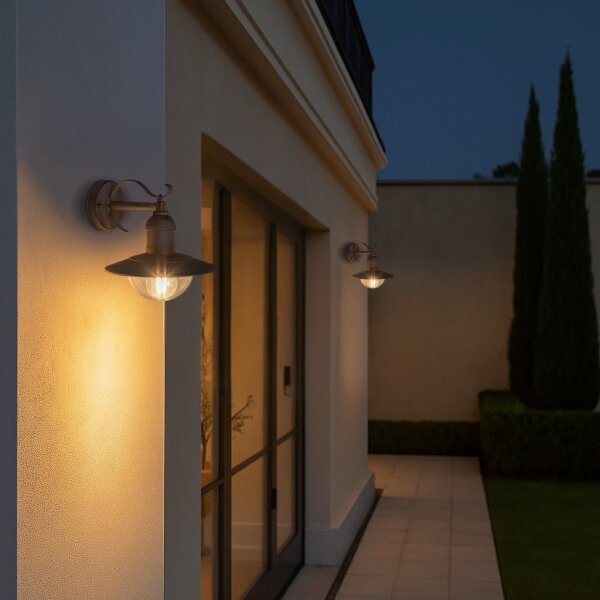 Brilagi - Aplica de perete pentru exterior MOLDE 1xE27/60W/230V IP44 alb/patină