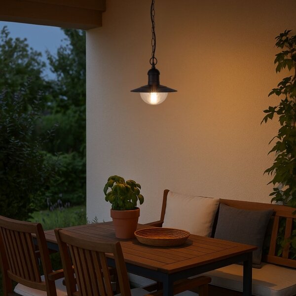 Brilagi MOLDE - lampă suspendată pentru exterior, 1xE27/60W, IP44, negru