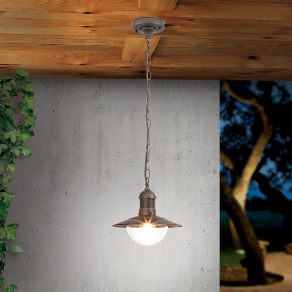 Brilagi - Lampă suspendată de exterior MOLDE 1xE27/60W IP44 bronz/patină