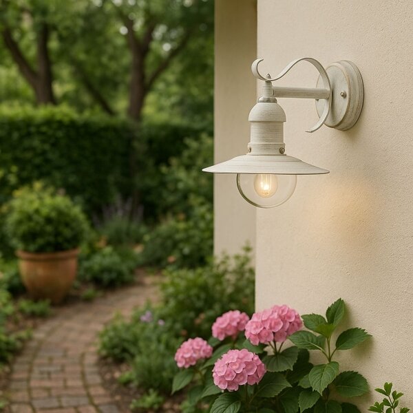 Brilagi - Aplica de perete pentru exterior MOLDE 1xE27/60W/230V IP44 alb/patină