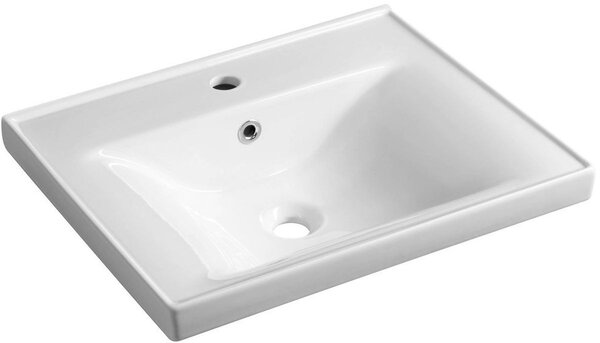 Aqualine Sava lavoar 55x46 cm dreptunghiular clasică-mobilier alb luciu 2055