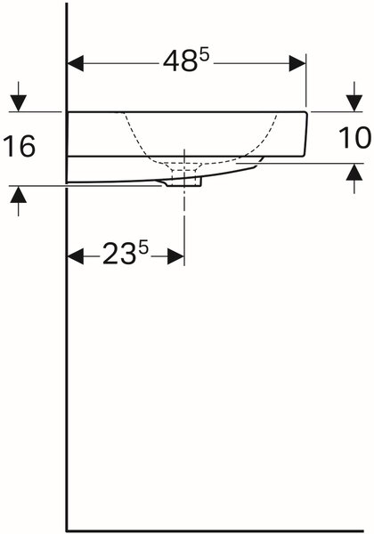 Geberit iCon lavoar 90x48.5 cm dreptunghiular clasică-mobilier alb luciu 124090000