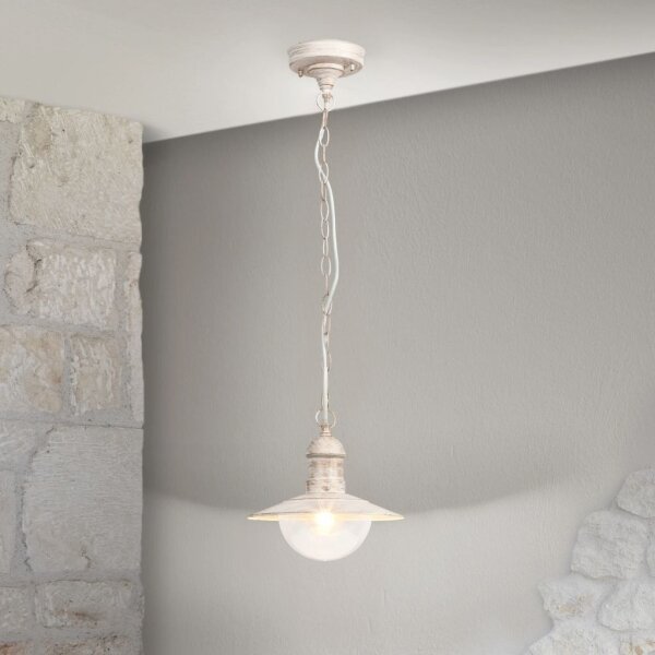 Brilagi - Lampă suspendată de exterior MOLDE, 1xE27/60W, IP44, alb/patină