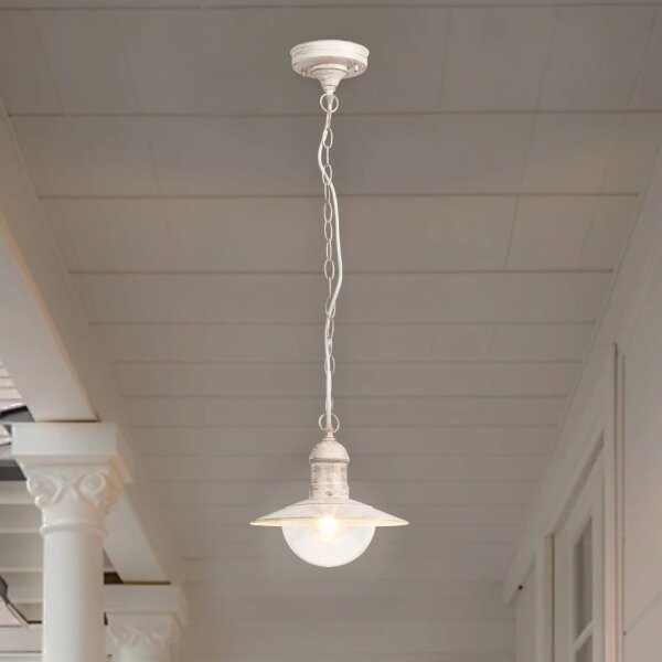 Brilagi - Lampă suspendată de exterior MOLDE, 1xE27/60W, IP44, alb/patină