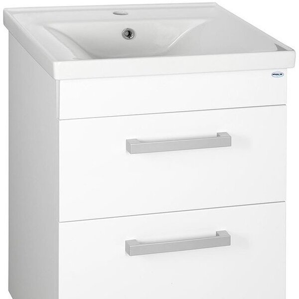 Aqualine Sava lavoar 55x46 cm dreptunghiular clasică-mobilier alb luciu 2055