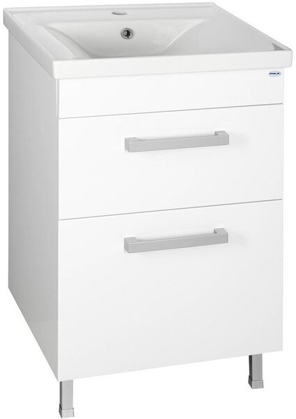 Aqualine Sava lavoar 55x46 cm dreptunghiular clasică-mobilier alb luciu 2055