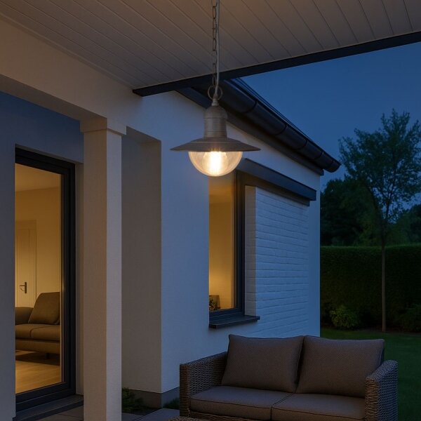 Brilagi - Lampă suspendată de exterior MOLDE, 1xE27/60W, IP44, alb/patină