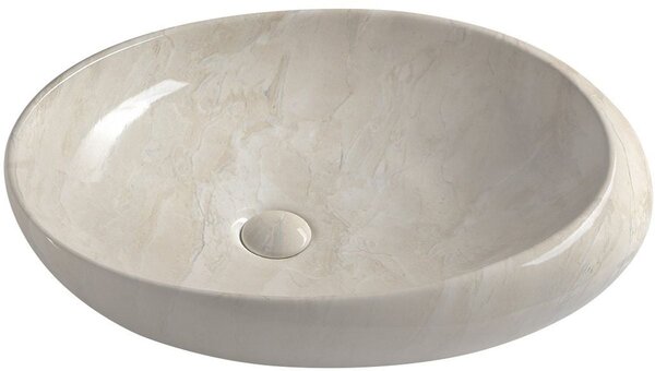 Sapho Dalma lavoar 68x44 cm ovale de blat maro/bej luciu MM327