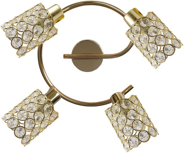 Candellux York lampă de tavan 4x40 W alamă-cristal 98-07230