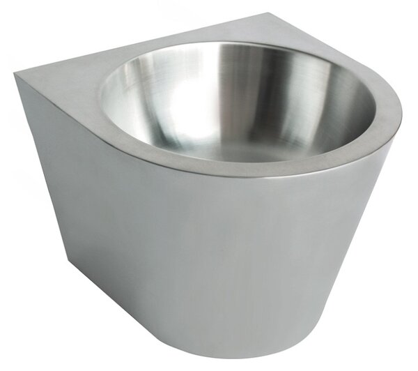 Faneco lavoar 36x36 cm semicircular clasică rezistent la vandalism oţel mat N13036C.S