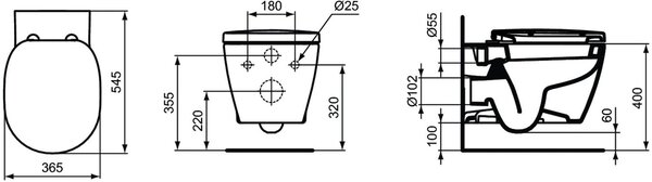 Ideal Standard Connect vas wc agăţat alb E803501