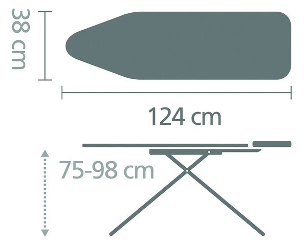 Brabantia masă de călcat 124x38 cm 103629