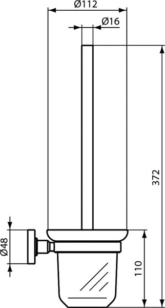 Ideal Standard IOM perie de toaletă înșurubat crom-sticlă A9119AA