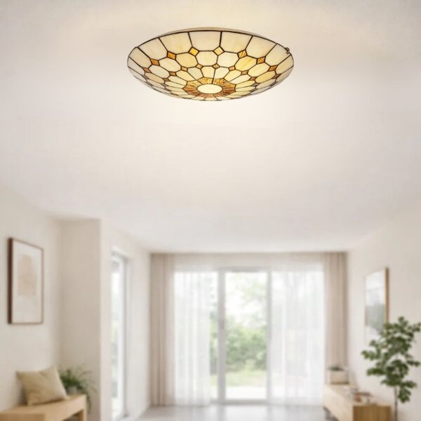 Brilagi - Plafonieră Tiffany DORAN din vitralii, 2xE27/60W/230V