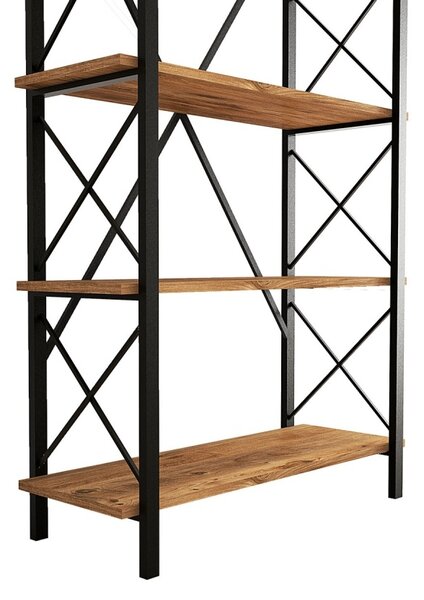 Biblioteca Nero Elit Walnut-Negru