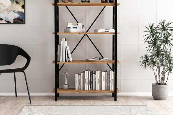Biblioteca Nero Elit Walnut-Negru
