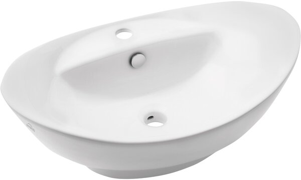 Invena Esla lavoar 59x39 cm ovale de blat alb luciu CE-35-001